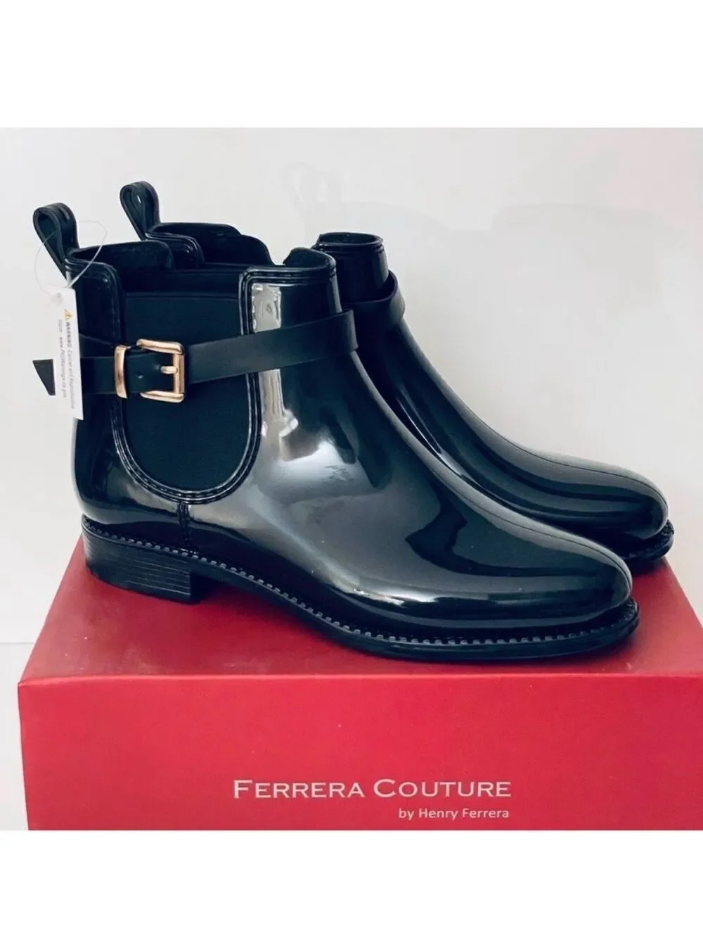 NWT Ferrera Couture 8 by Henry Ferrera Clarity Black Rain Marsala Booties Boots